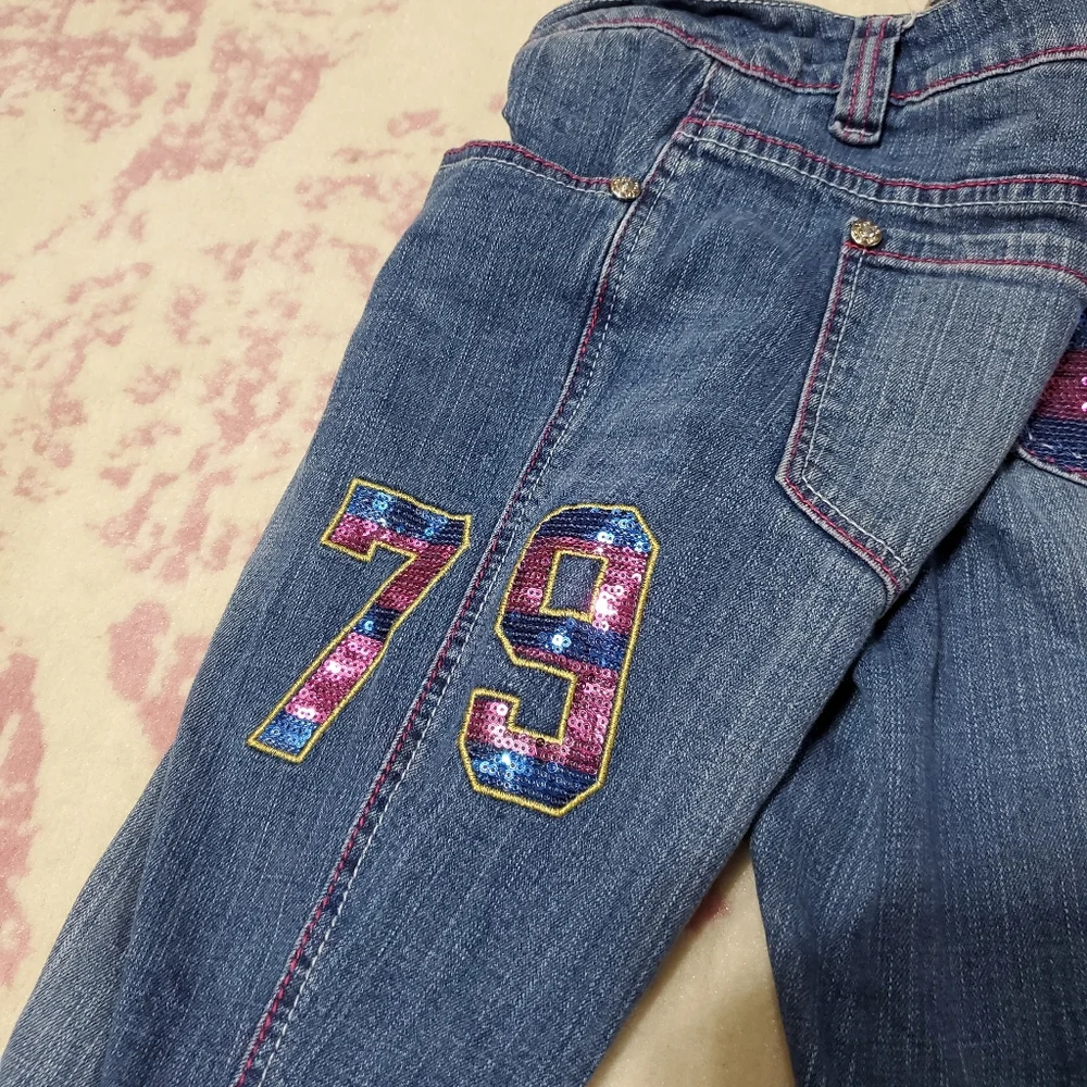 Vintage Violet and pink blue jeans